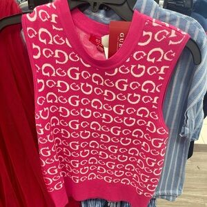 NWT GUESS LOGO VEST💗💗🤍🤍